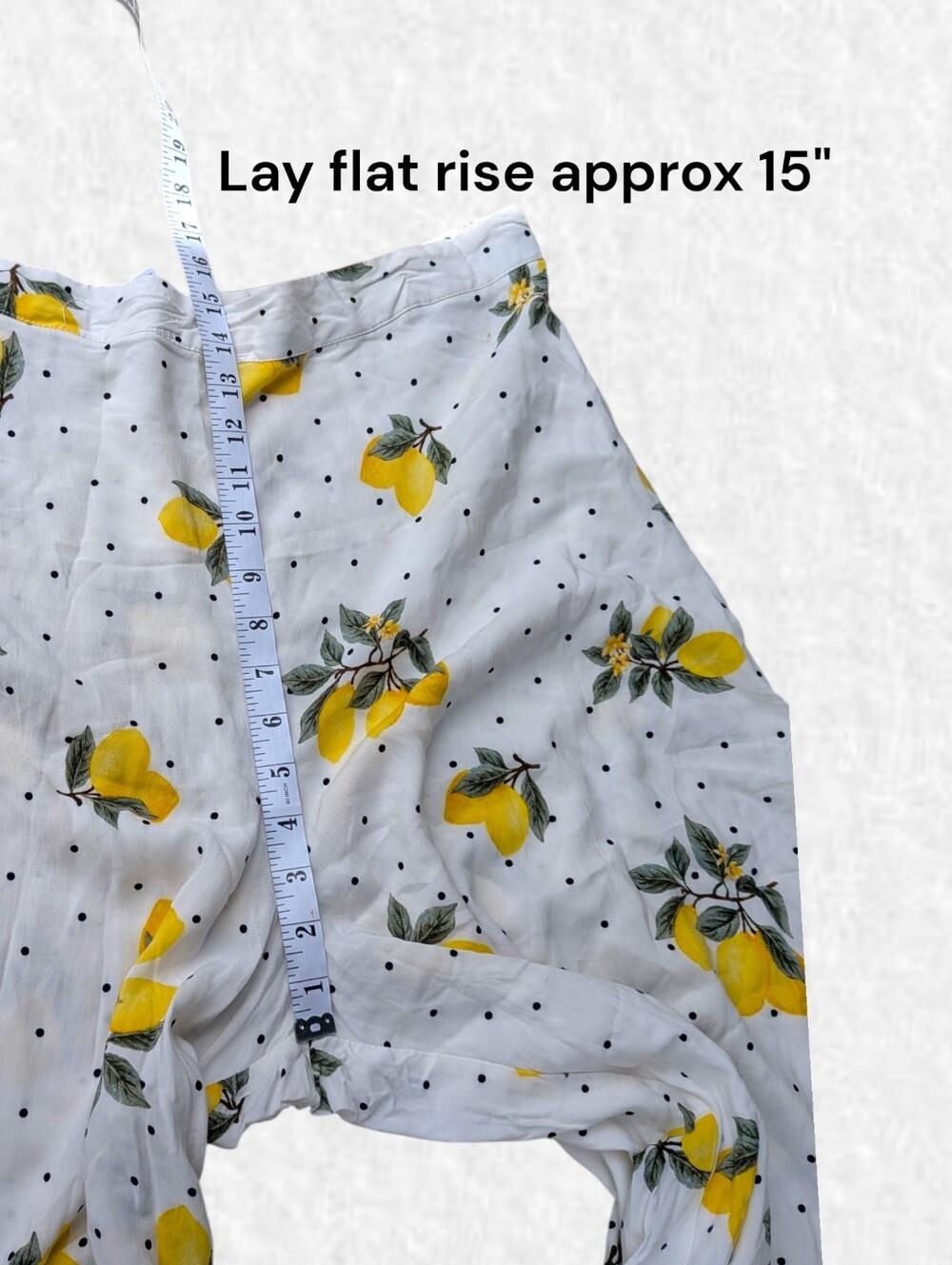 Forever 21 Plus Size 2x: Women’s White: Lemon & Polka Dot-Print Wide-Leg Flowy - Picture 6 of 7